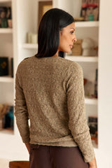 Pull col rond taupe - Mayson