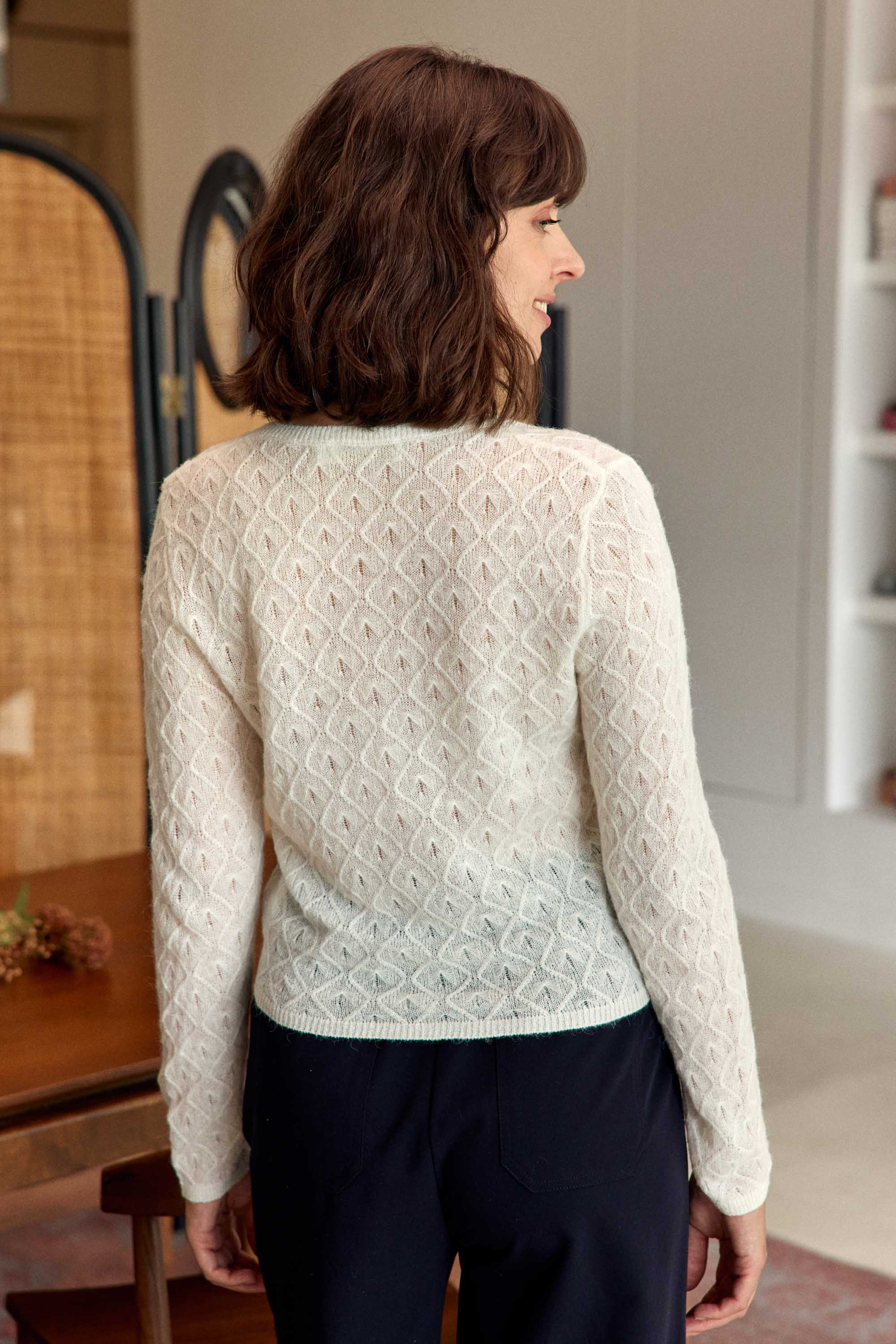 Gilet col rond écru - Meg