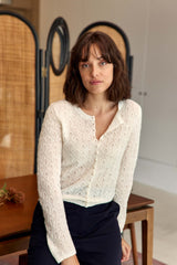 Gilet col rond écru - Meg