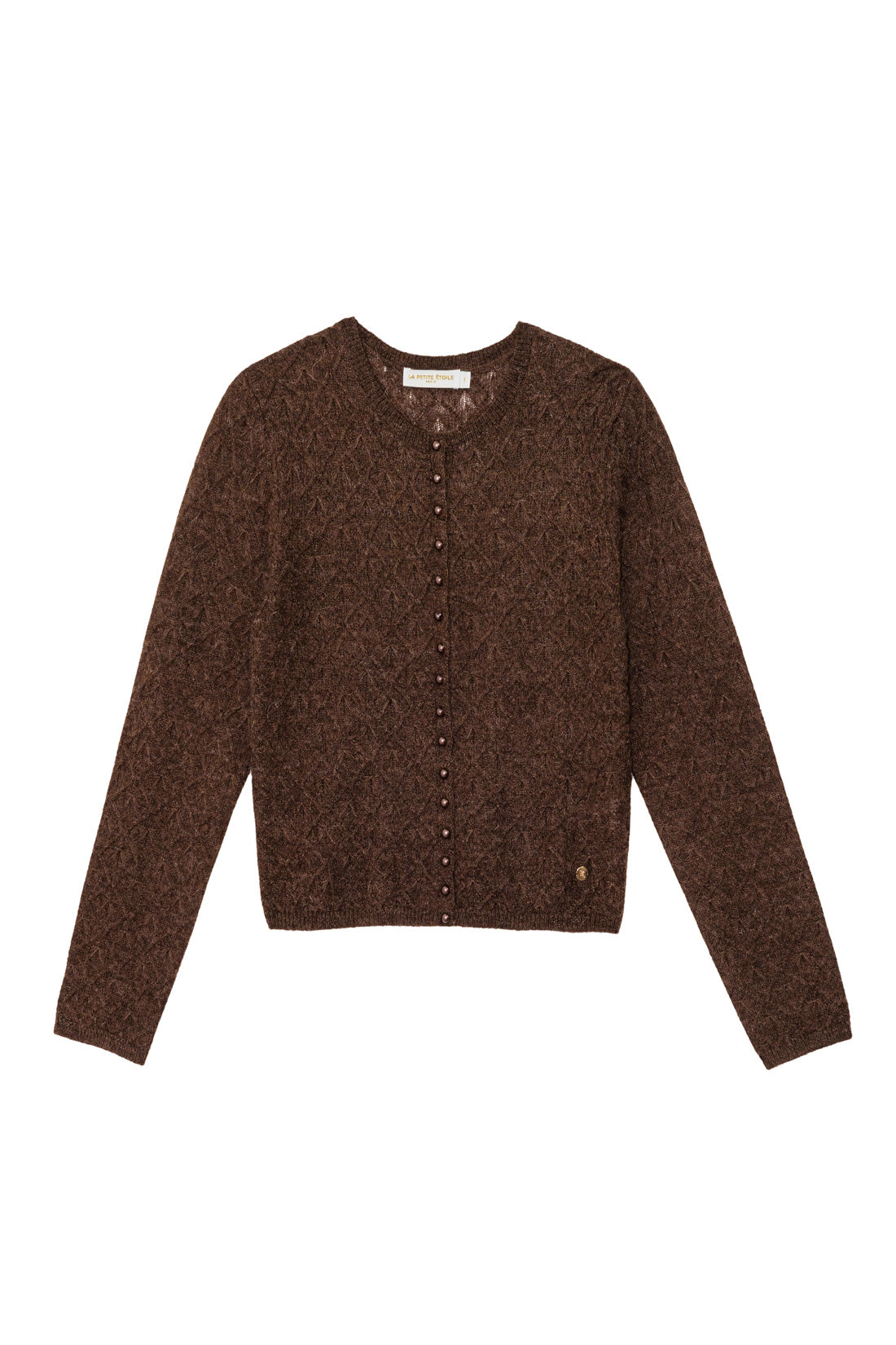 Gilet col rond marron - Meg