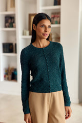 Gilet col rond vert - Meg