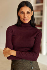 Pull col roulé bordeaux - Melena