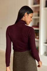 Pull col roulé bordeaux - Melena