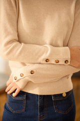 Pull cachemire ecru chine - Melina