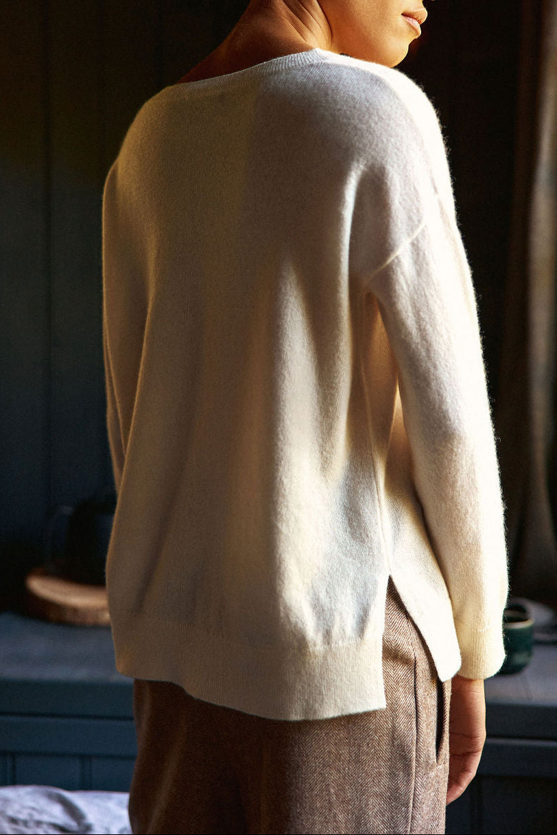 Pull col V écru - Melya