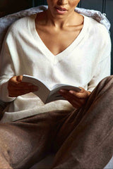 Pull col V écru - Melya