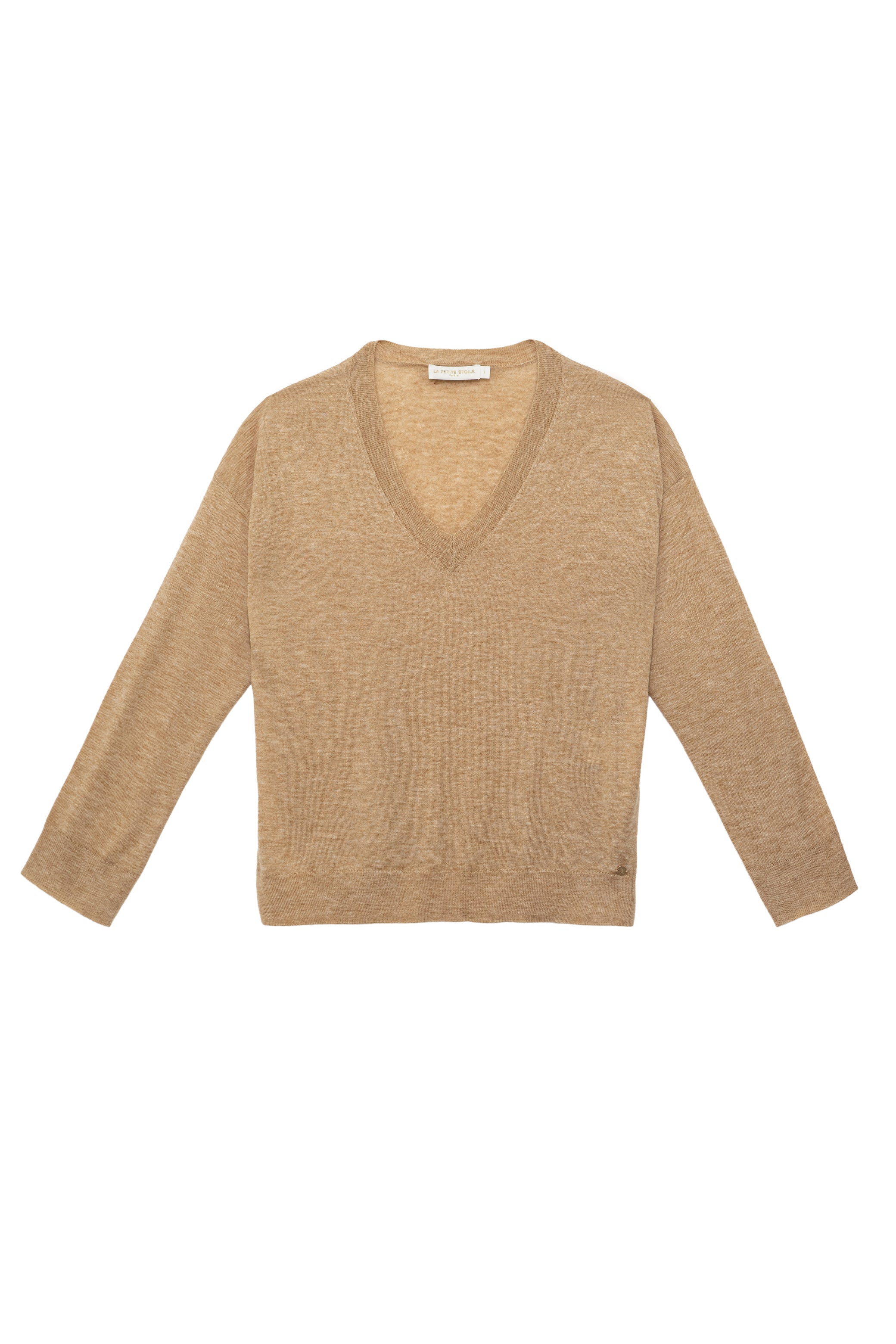 Pull col V camel - Melya