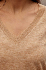 Pull col V camel - Melya