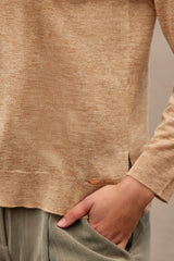 Pull col V camel - Melya