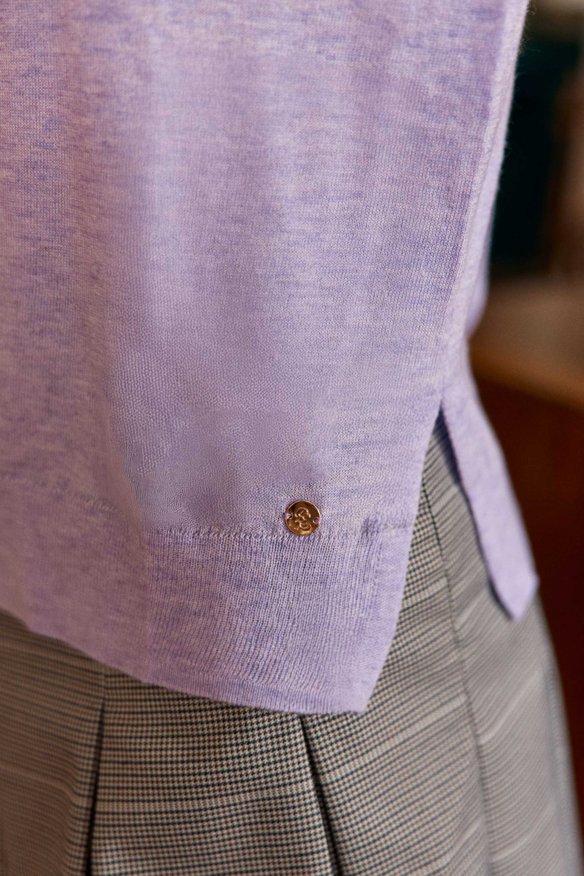 Pull col V parme - Melya