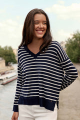 Pull col V marinière - Melyo