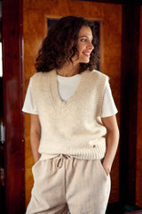 Pull sans manches ecru - Mercy