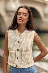 Gilet sans manches écru - Milana