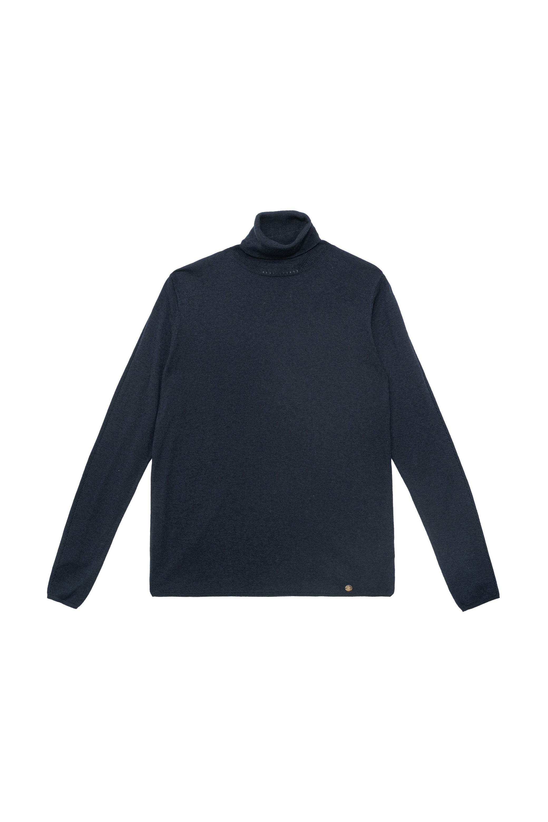 Pull col roulé marine - Miloe