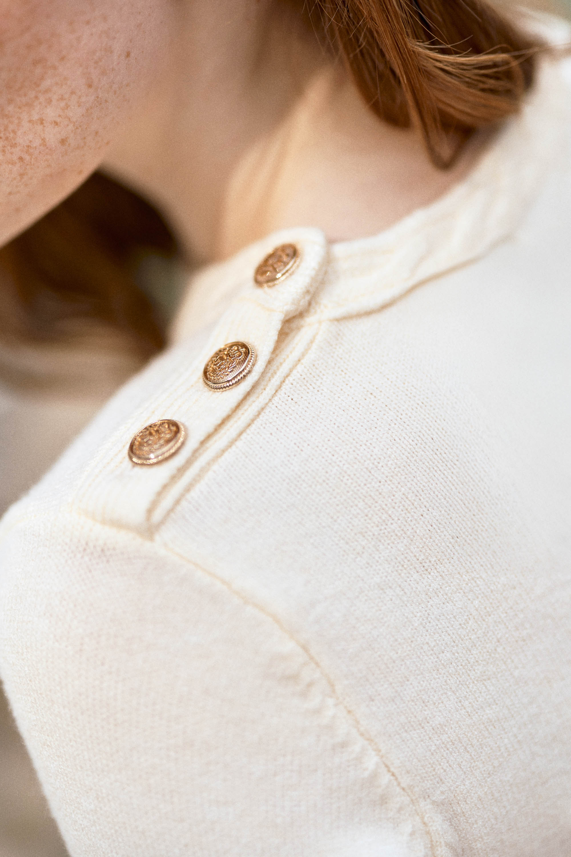 Pull boutons écru - Mingo