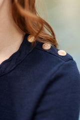 Pull boutons marine - Mingo