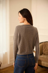 Gilet cachemire gris chiné - Misha