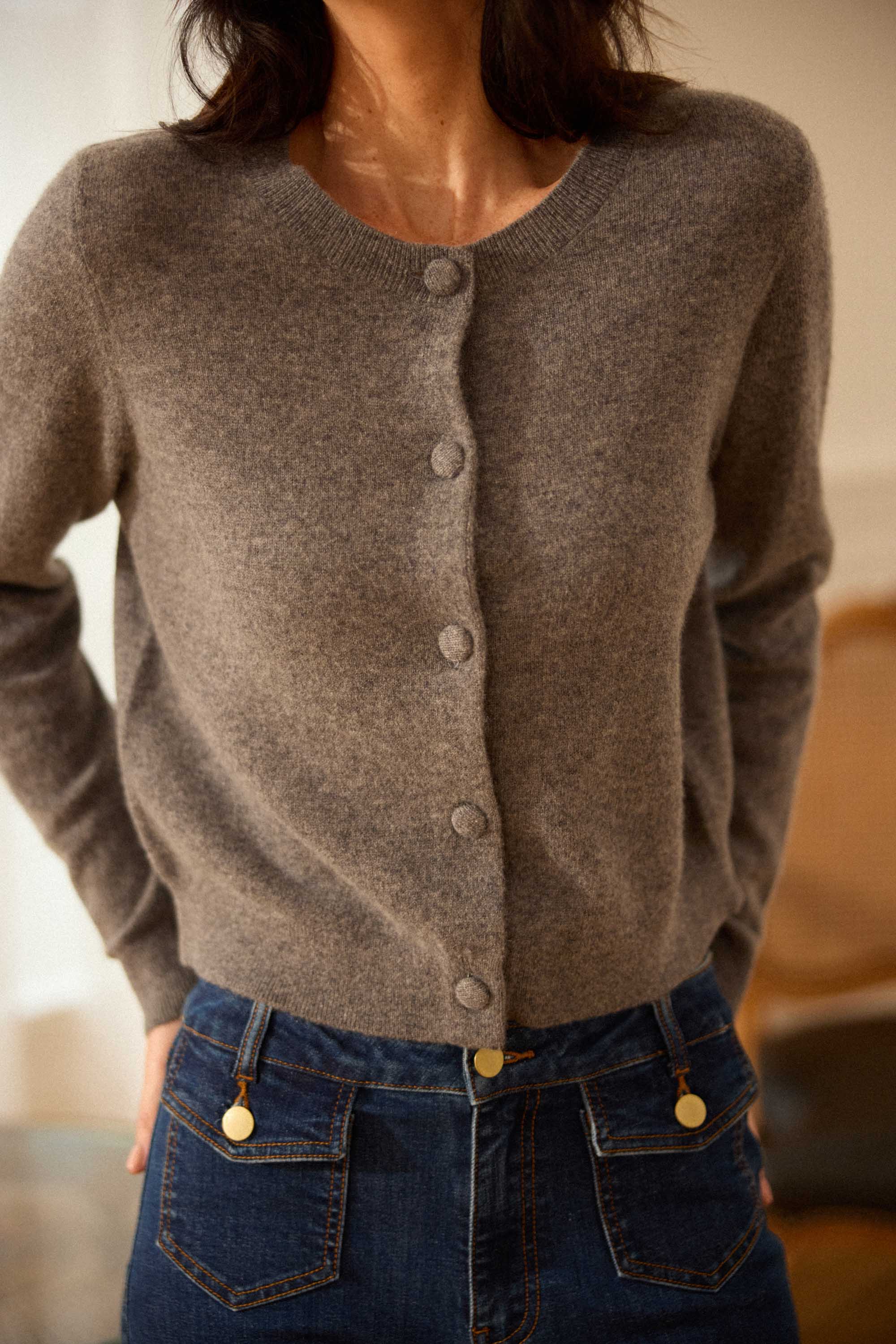 Gilet cachemire gris chiné - Misha