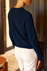 Pull col rond marine - Moody