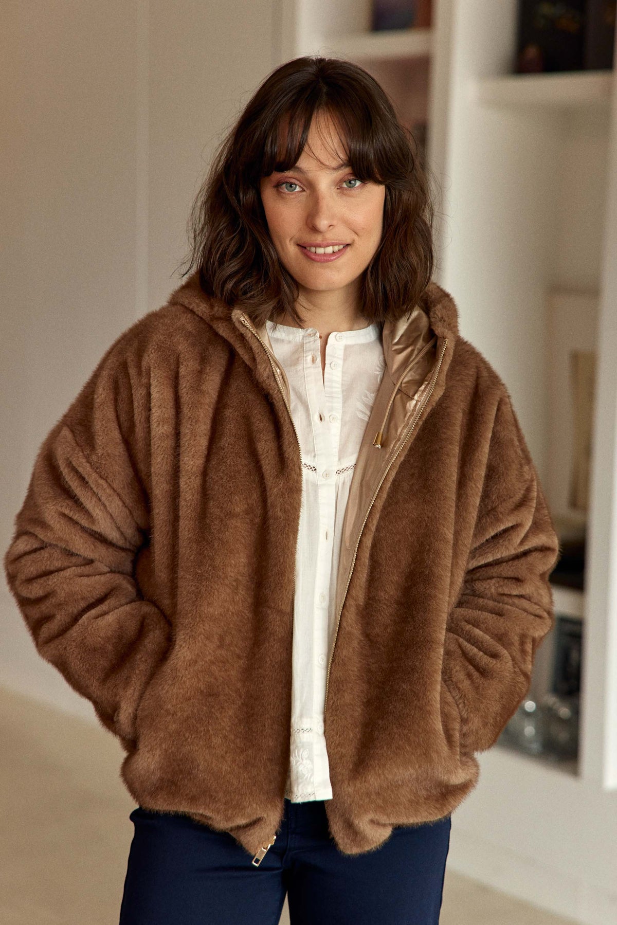 Imperméable réversible taupe - Nalia