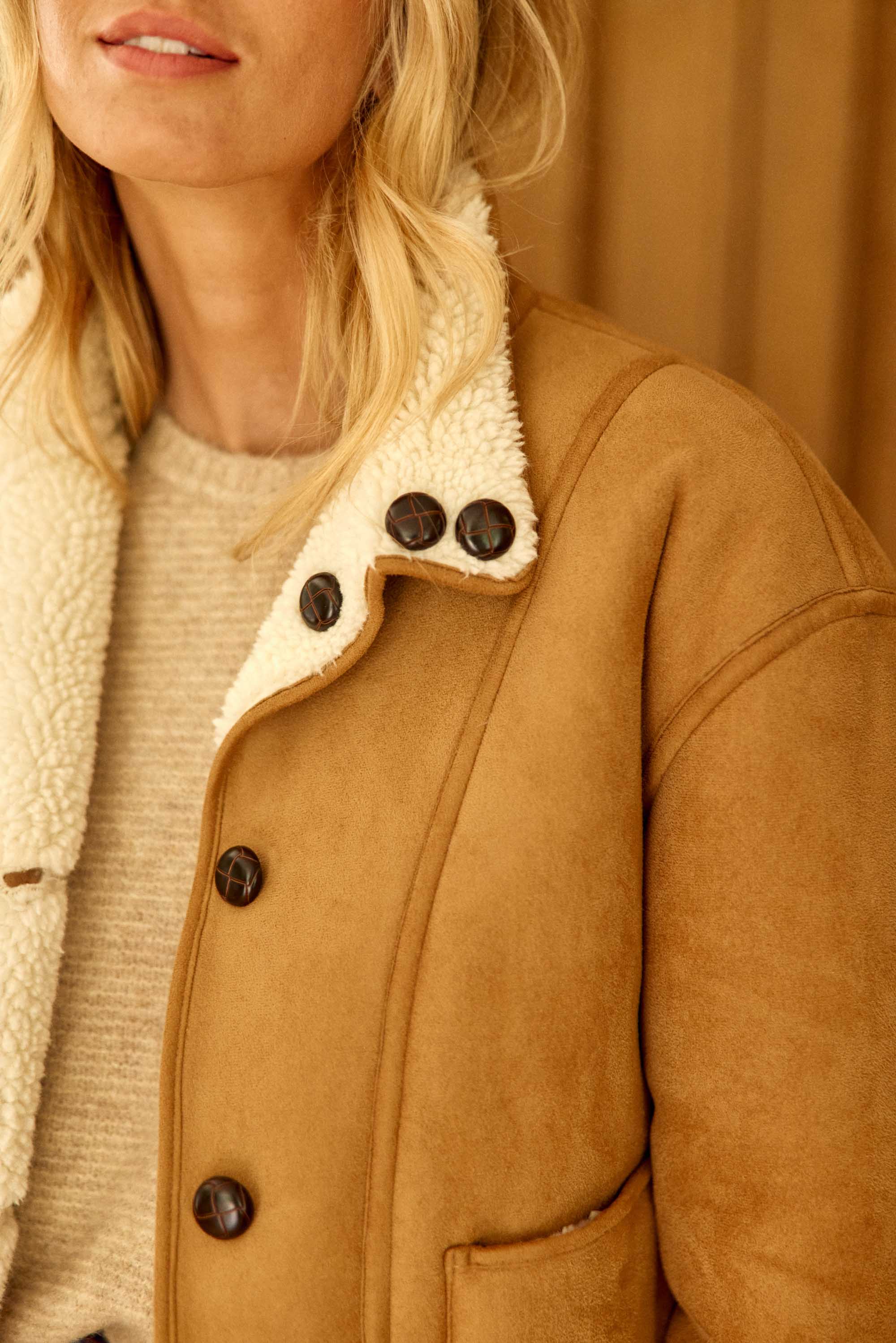 Manteau réversible camel - Natacha