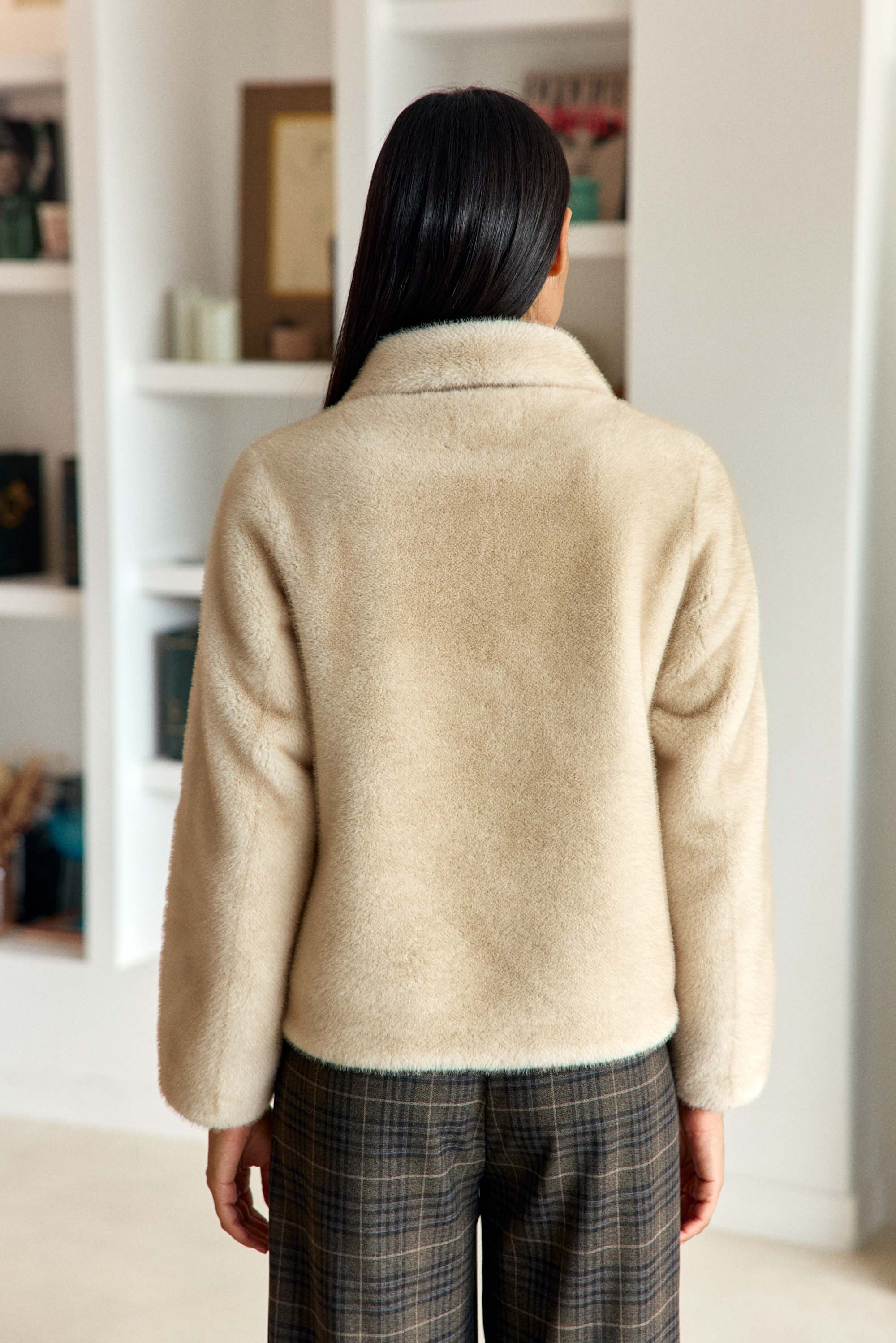 Manteau fausse fourrure beige - Nato