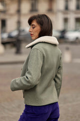 Manteau à col fausse fourrure kaki - Nattie