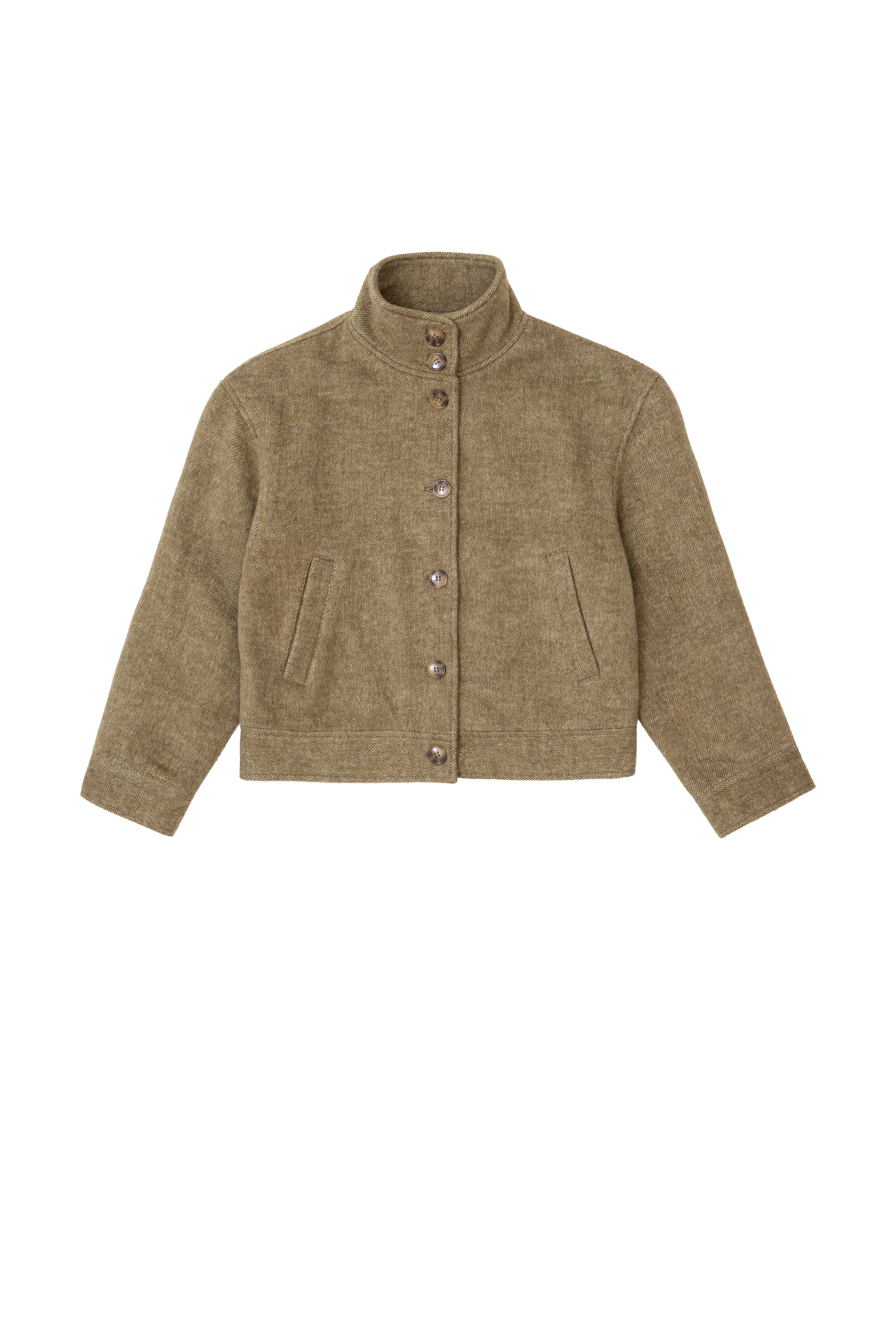 Manteau col montant kaki - Nelcy