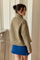 Manteau col montant kaki - Nelcy