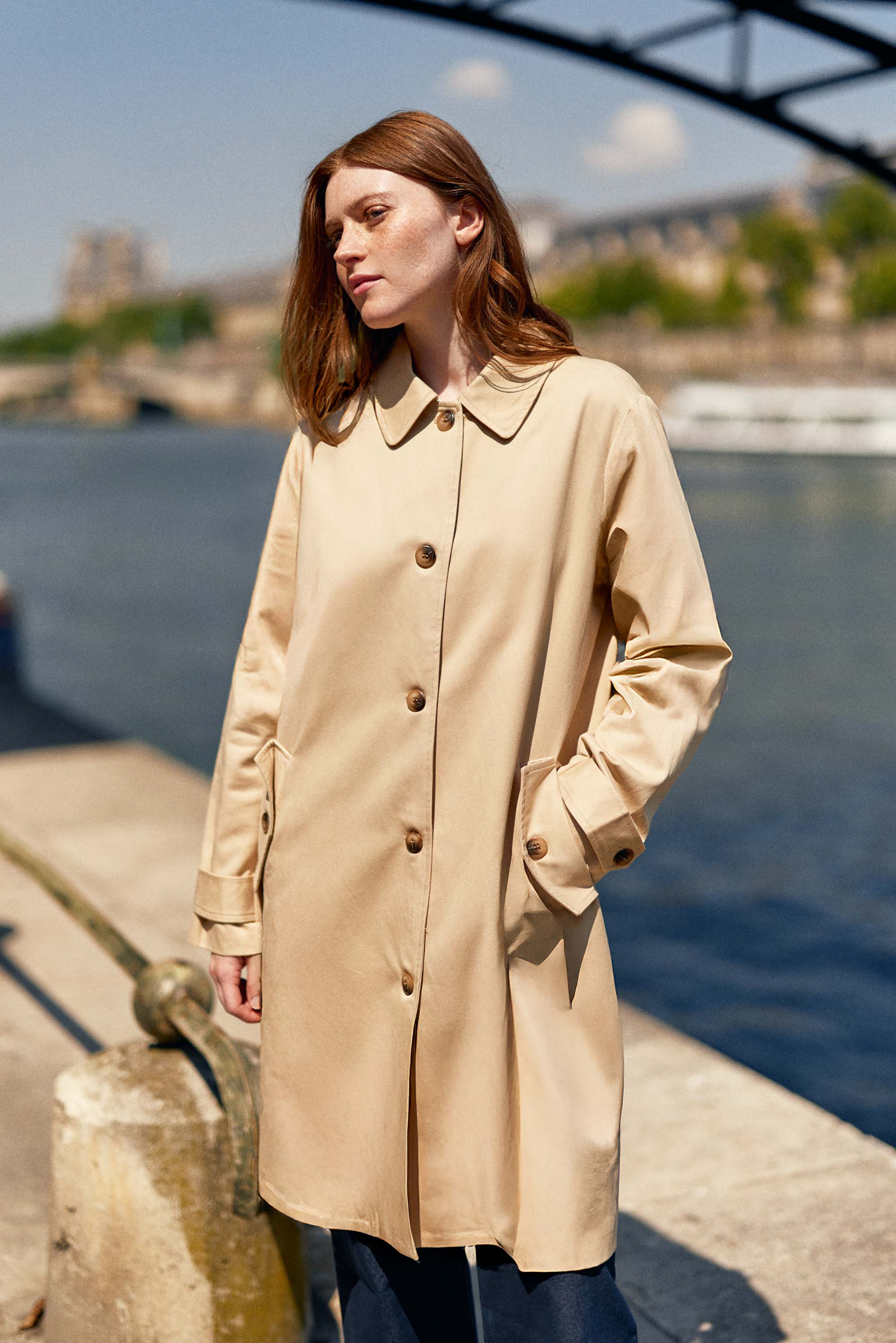 Trench midi beige - Nevin