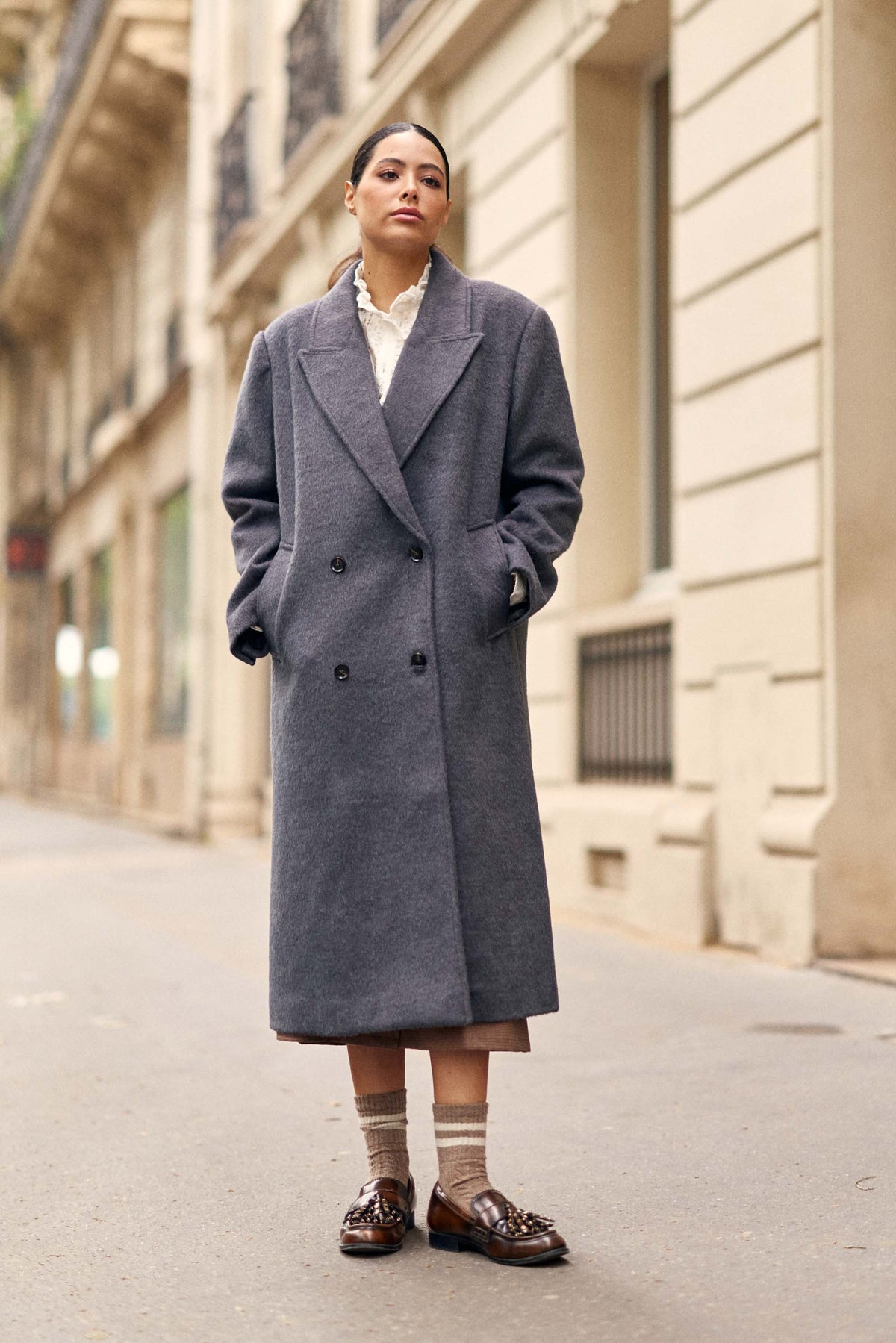 Manteau long gris - Nour