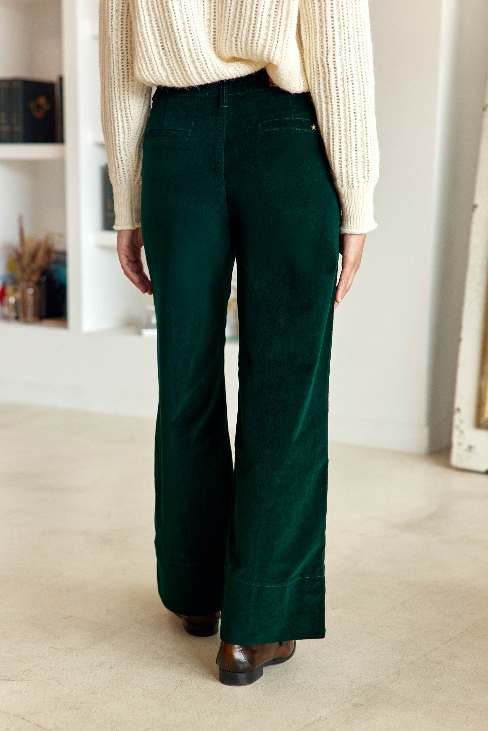 Pantalon velours vert - Paola