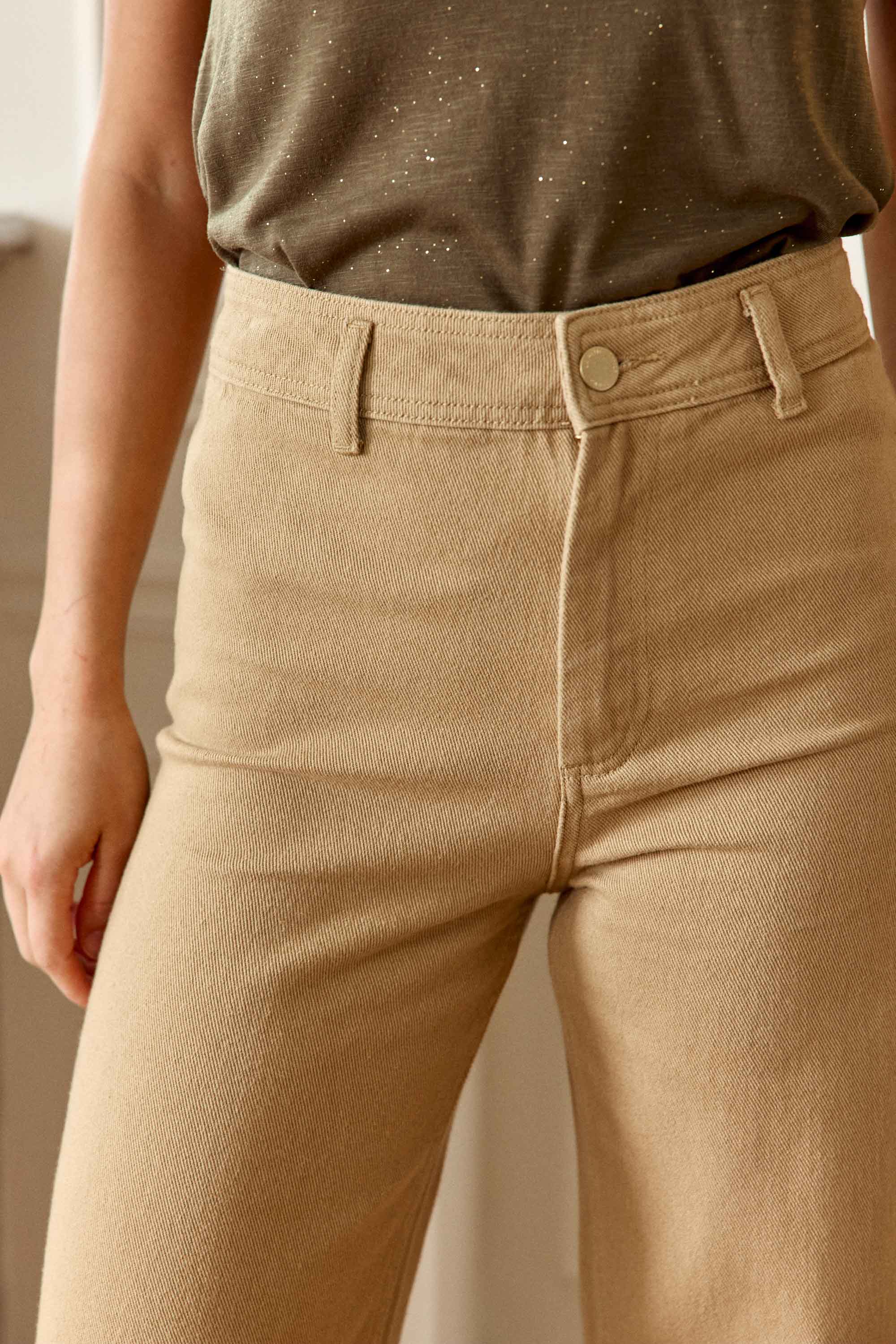 Pantalon taille haute camel - Paphos