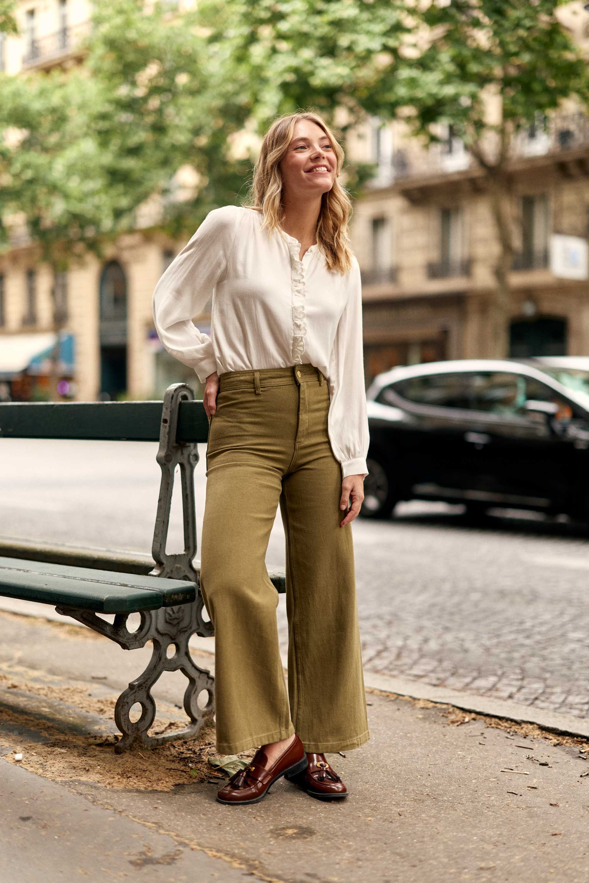 Pantalon taille haute kaki - Paphos