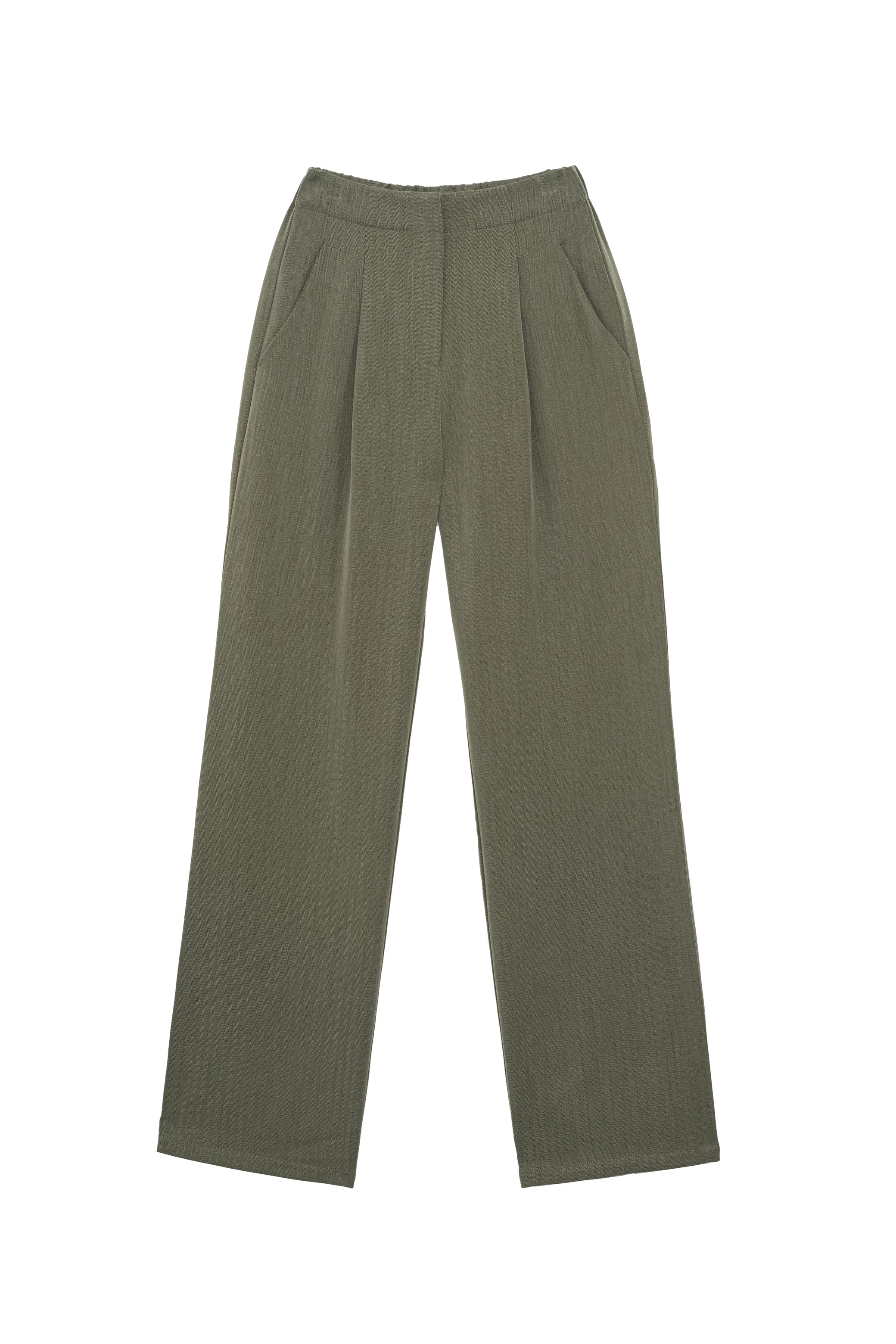 Pantalon taille haute kaki - Pely