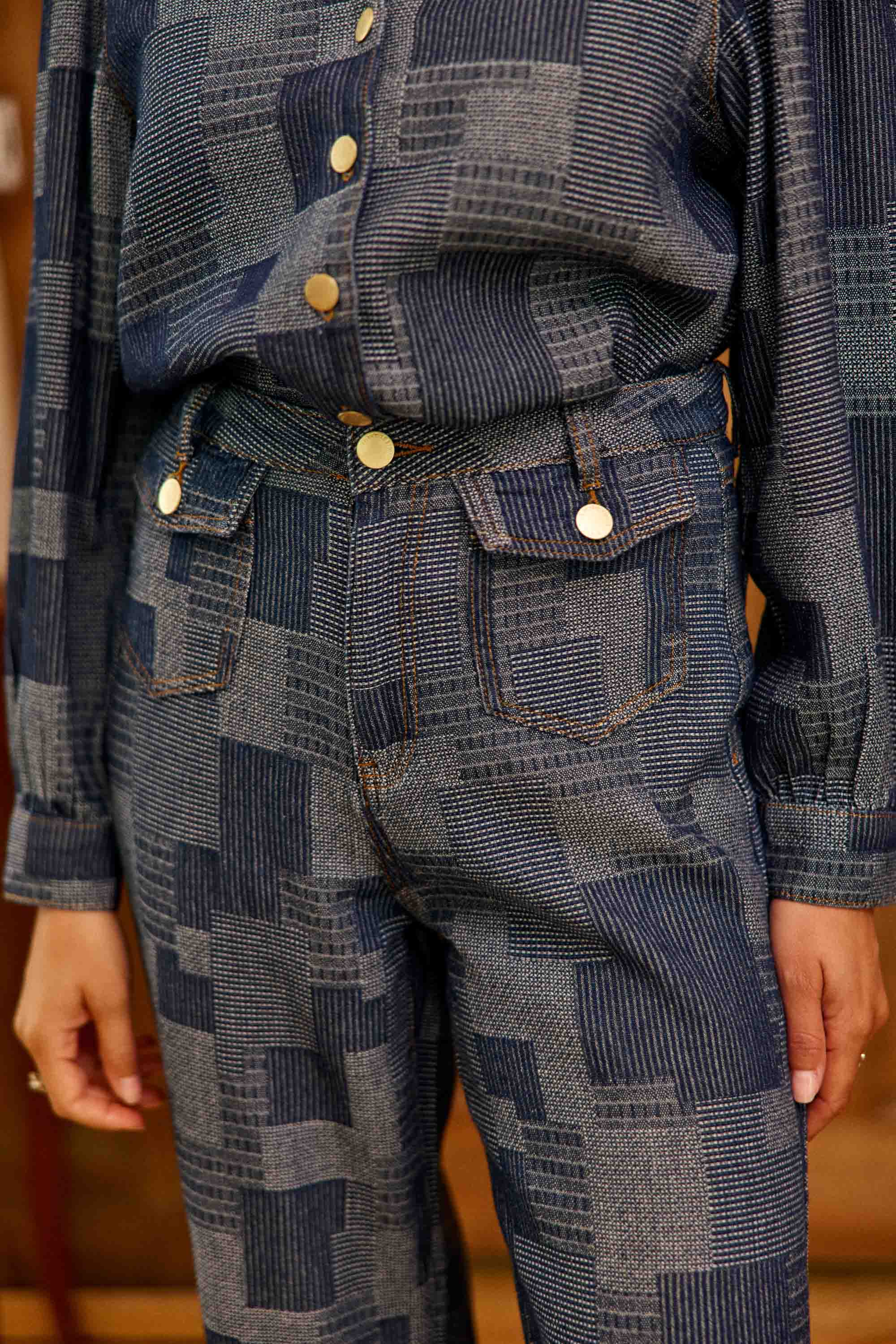 Jean effet patchwork brut - Peytona