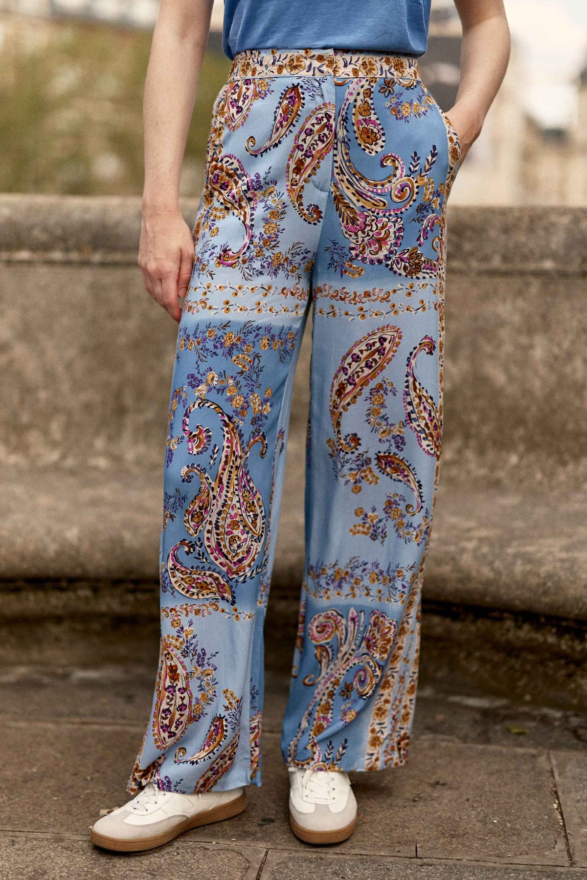 Pantalon fluide à imprimés - Polia