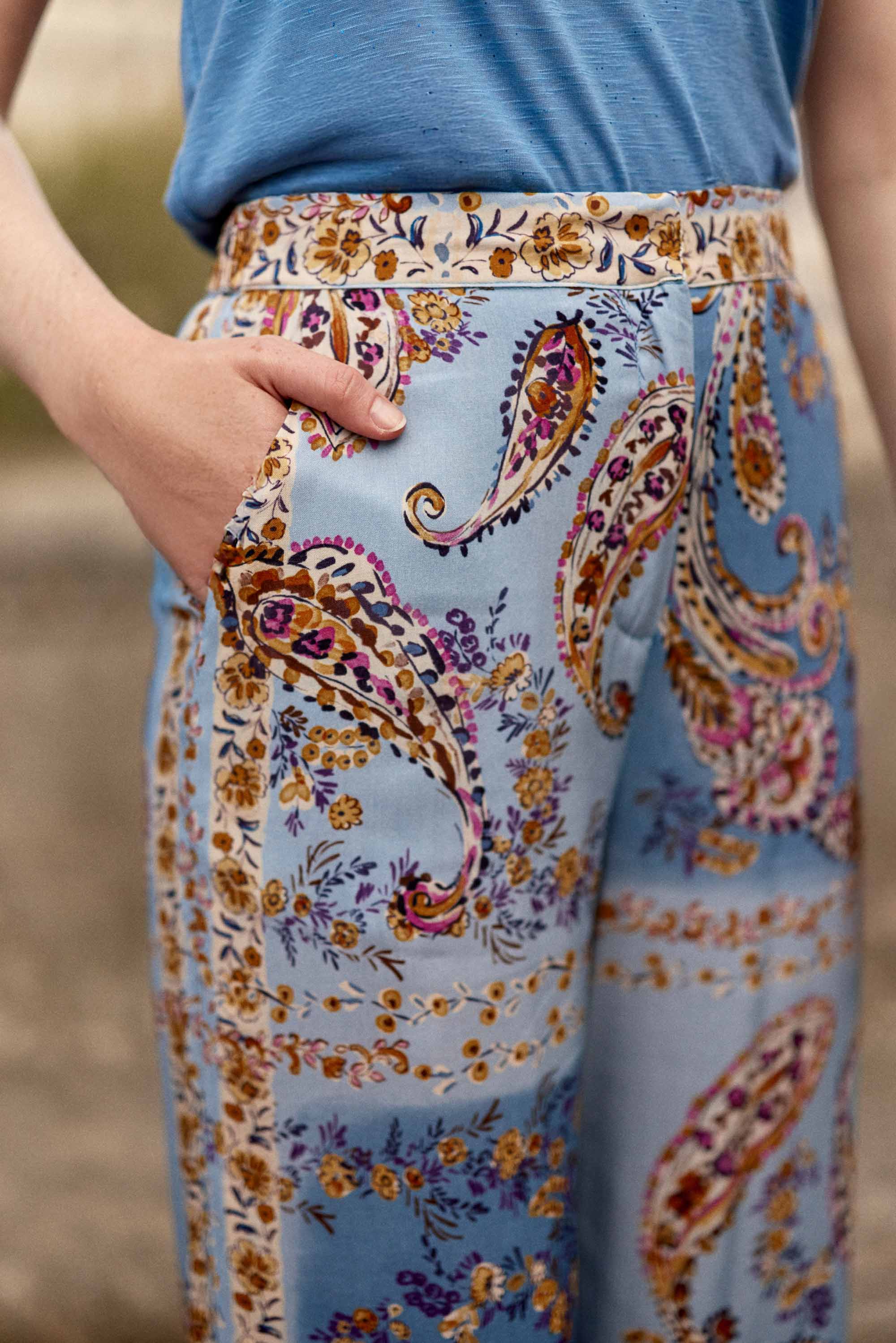 Pantalon fluide à imprimés - Polia