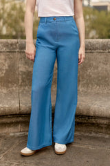 Pantalon tailleur bleu - Pross