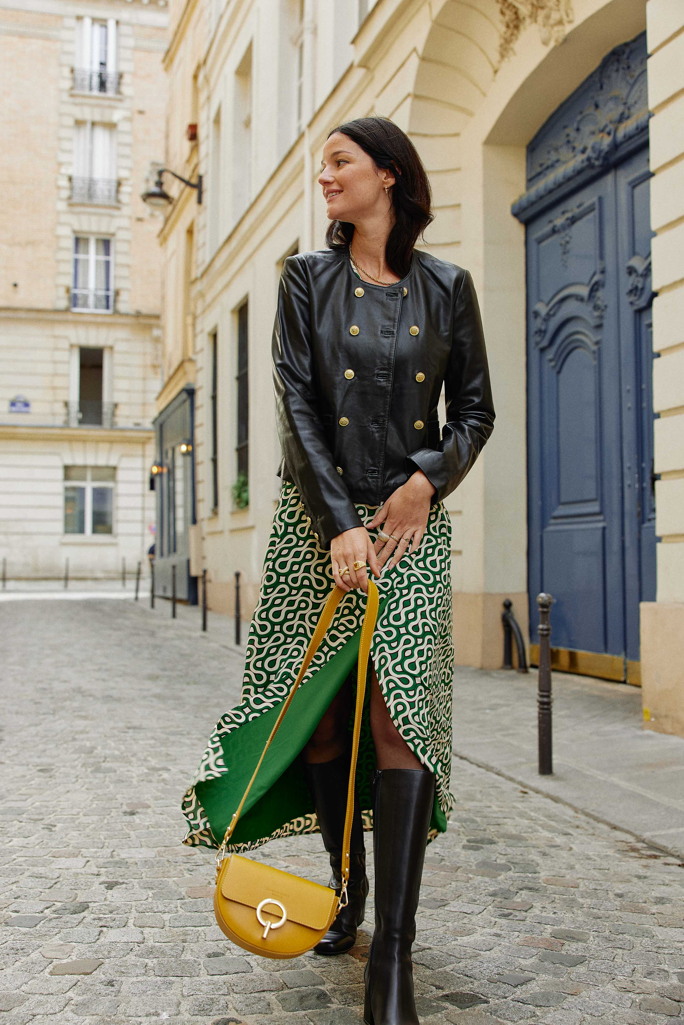 Veste en cuir Proust - Noir