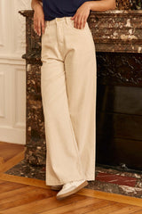 Jean large beige - Prune