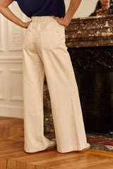 Jean large beige - Prune