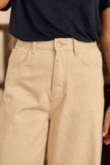 Jean large beige - Prune