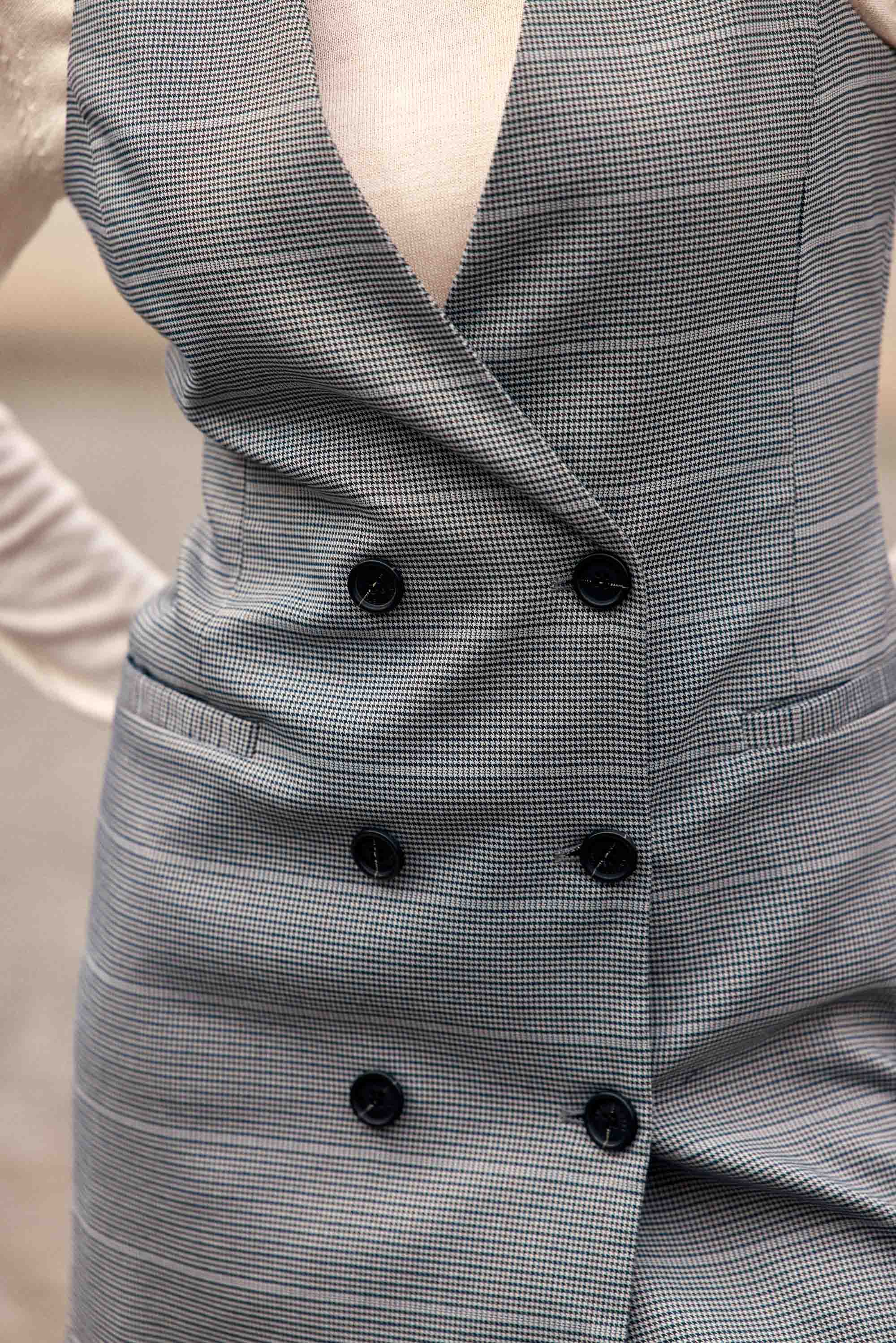 Robe tailleur courte grise - Raisy