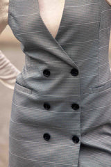 Robe tailleur courte grise - Raisy