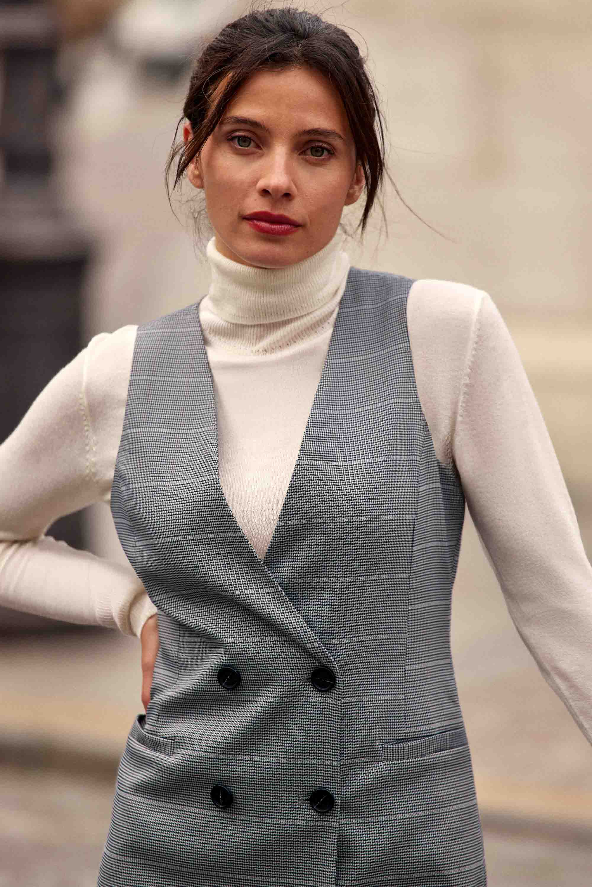 Robe tailleur courte grise - Raisy