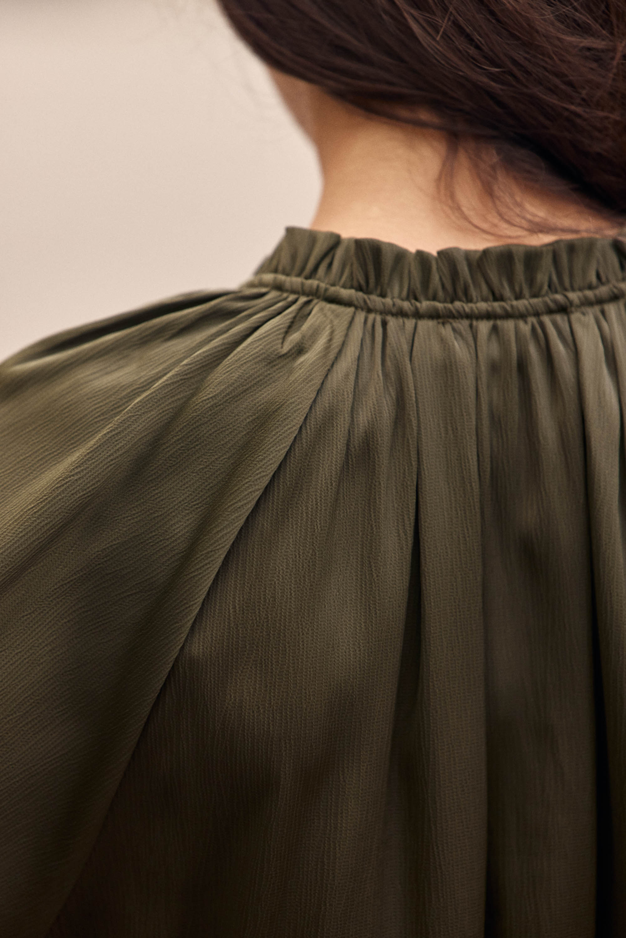 Robe midi fluide kaki - Renan