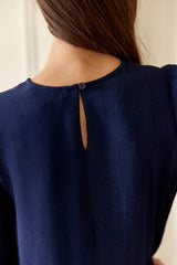 Robe courte dentelle marine - Riel