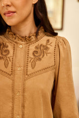 Robe velours côtelé beige - Riya