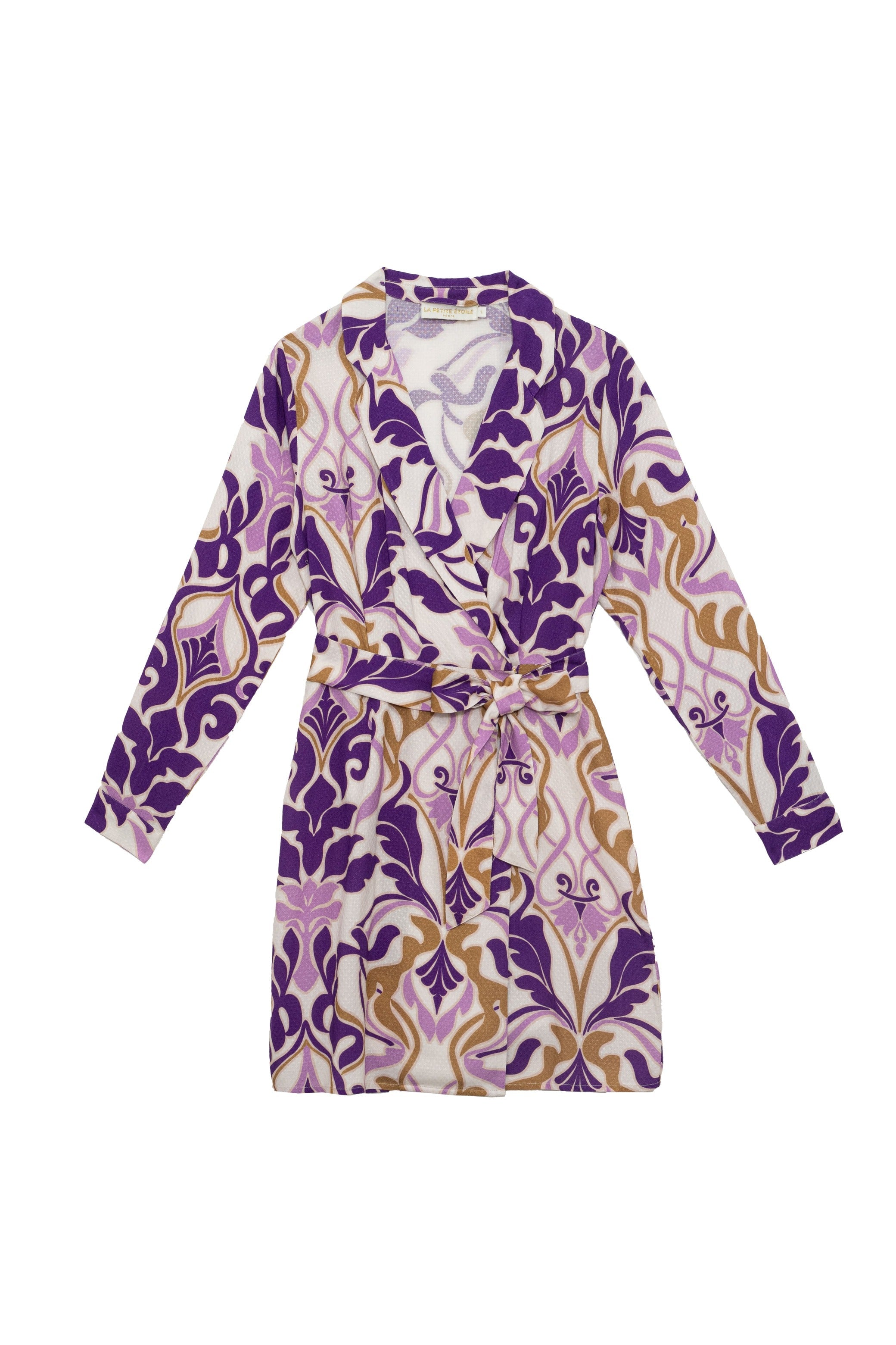 Robe courte violette à motifs - Romia
